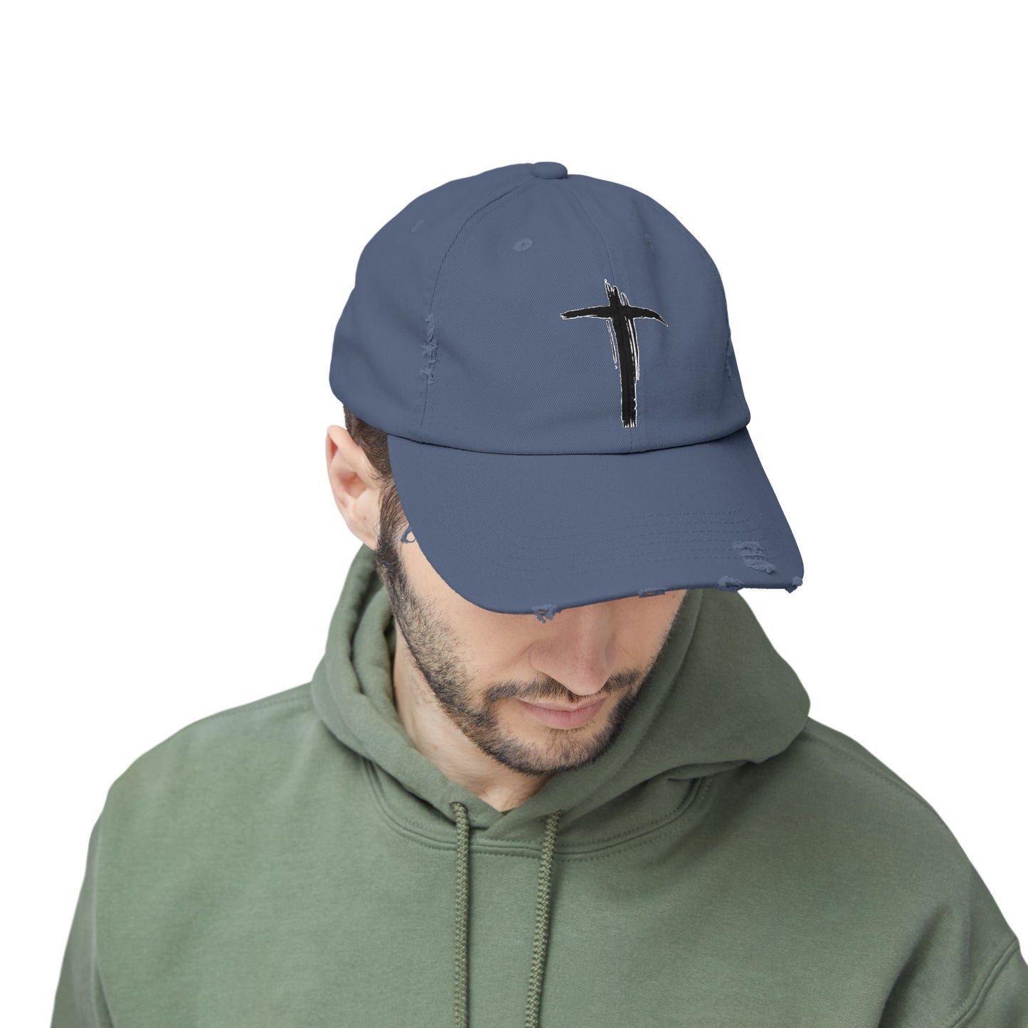 Unisex Vintage Cross Cap - Casual Faith-Inspired Hat