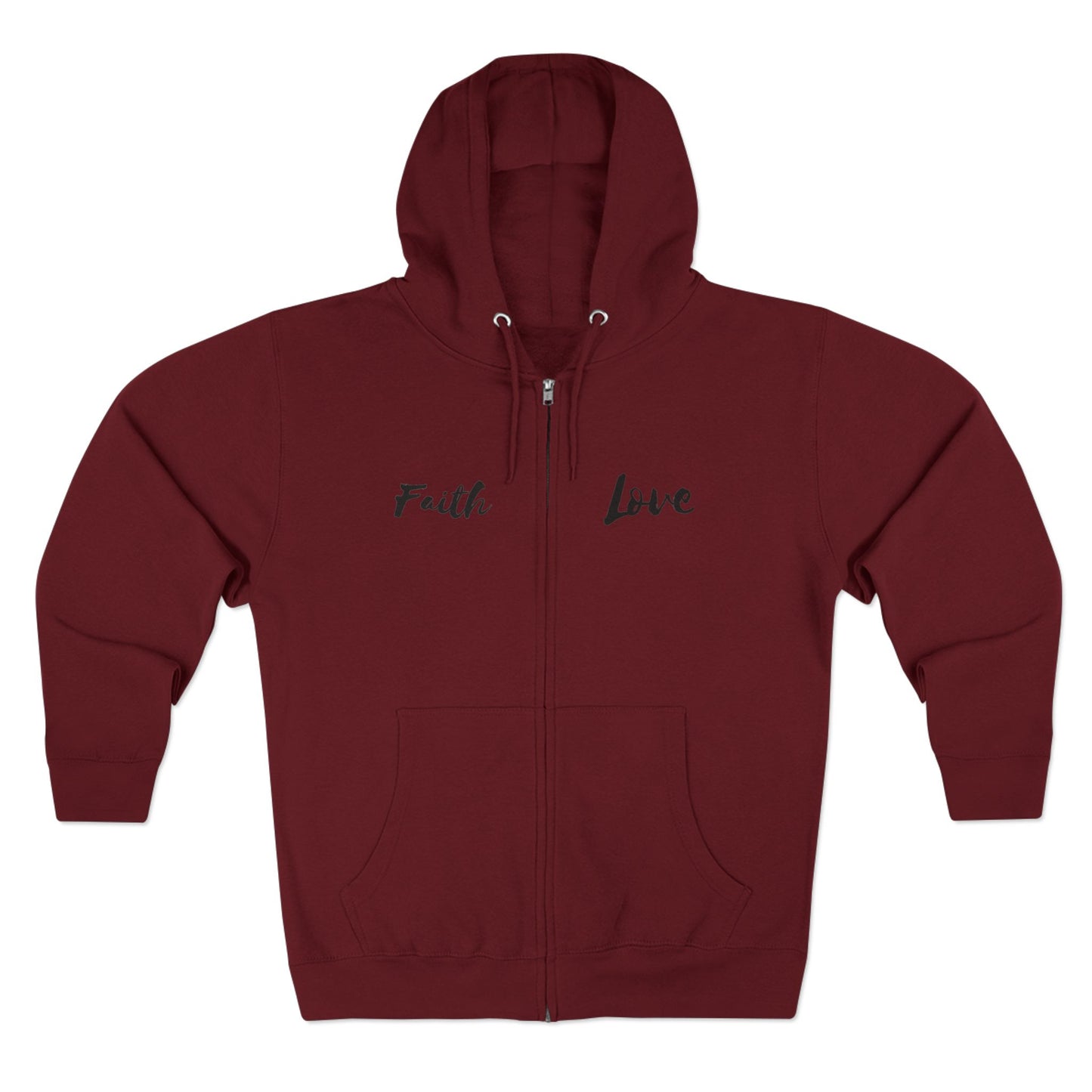 Inspirational Unisex Zip Hoodie - 'Faith Love'