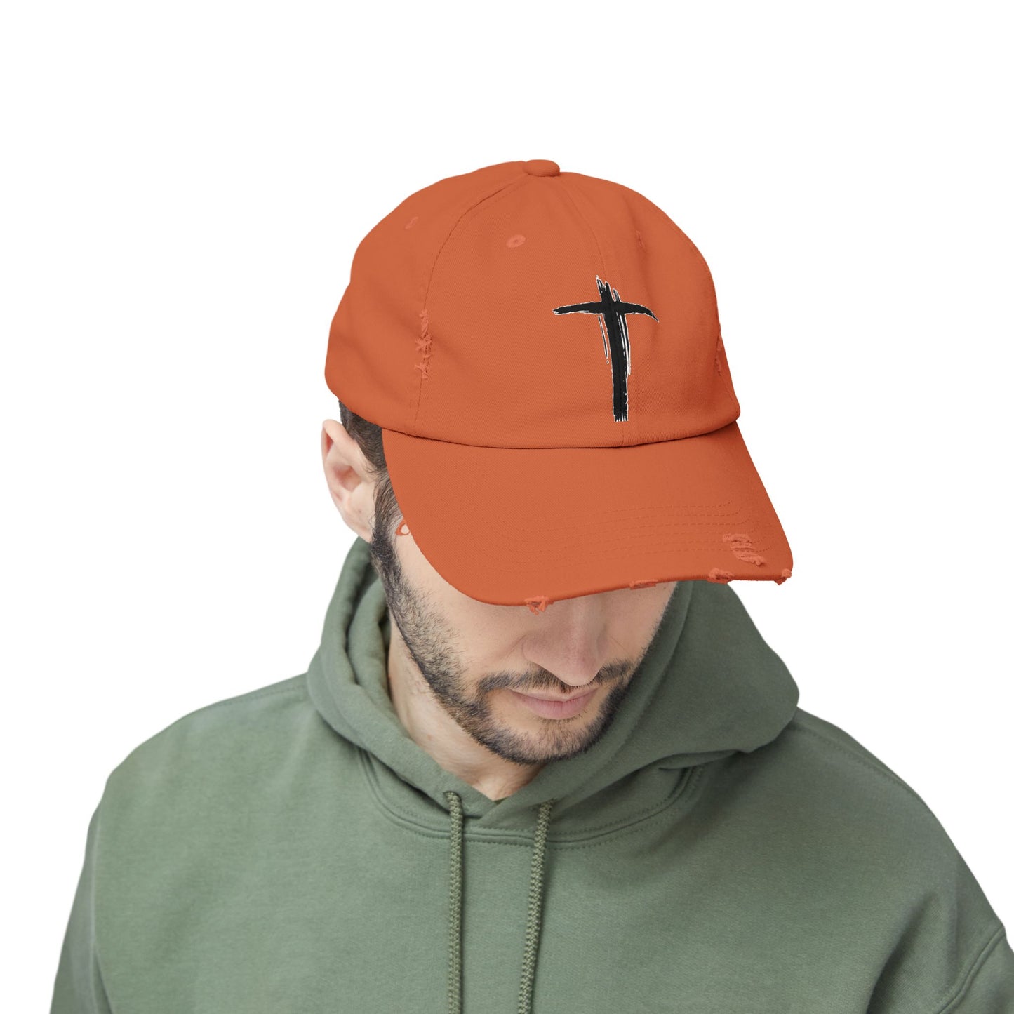 Unisex Vintage Cross Cap - Casual Faith-Inspired Hat