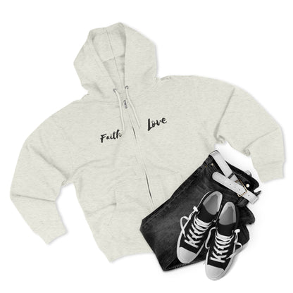 Inspirational Unisex Zip Hoodie - 'Faith Love'