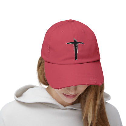 Unisex Vintage Cross Cap - Casual Faith-Inspired Hat