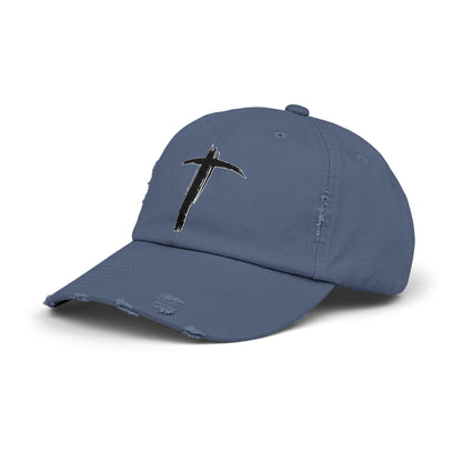 Unisex Vintage Cross Cap - Casual Faith-Inspired Hat