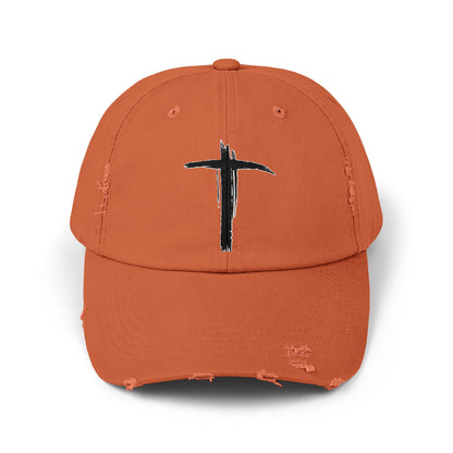 Unisex Vintage Cross Cap - Casual Faith-Inspired Hat