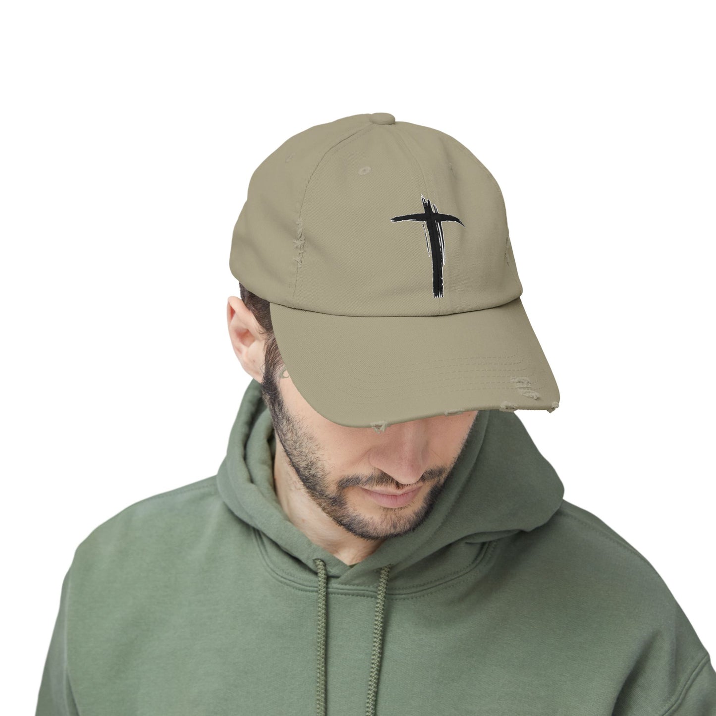 Unisex Vintage Cross Cap - Casual Faith-Inspired Hat
