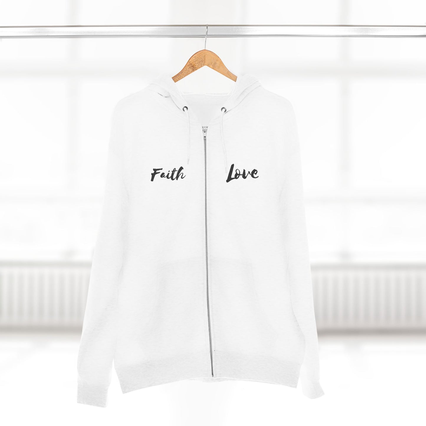 Inspirational Unisex Zip Hoodie - 'Faith Love'